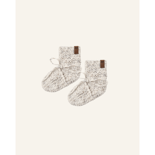 KNIT BOOTIES 0-3m / natural confetti