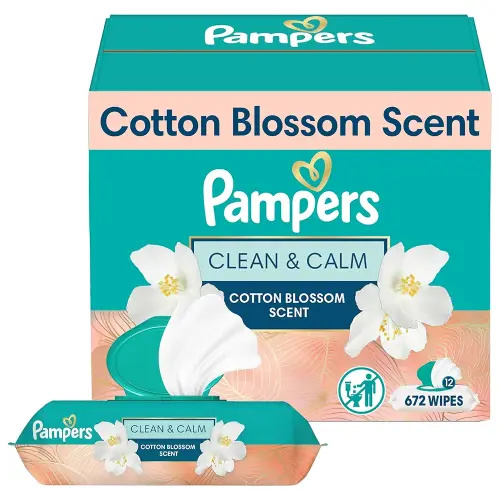 Pampers Wipes, Clean & Calm, Cotton Blossom Scent, 672 Wipes Total (12X Pop-Top Packs)