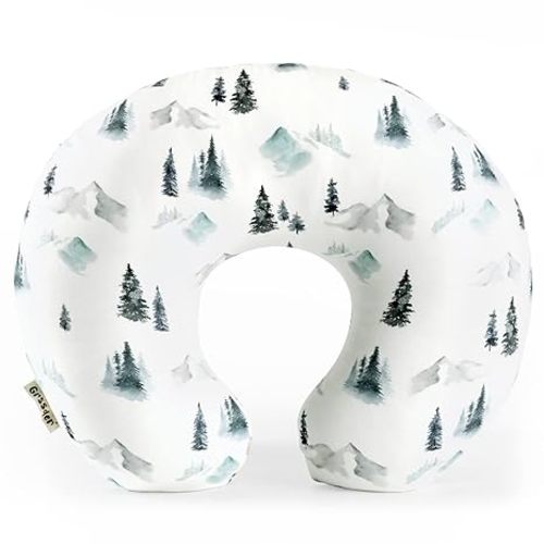 GRSSDER Nursing Pillow Cover Stretchy Minky Removable Nursing Covers for Breastfeeding Pillows, Ultra Soft Comfortable Slipcover for Boys, Wild Forest Pattern