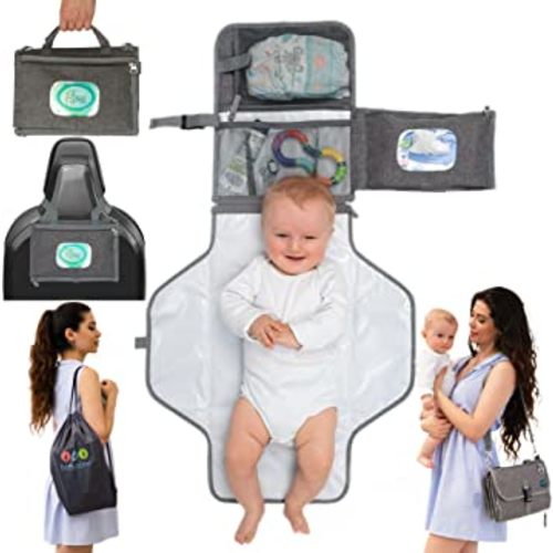 Portable Changing Pad - Baby Changing Pad with Waterproof Diaper Changing Mat - Foldable Diaper Changing Clutch Kit - Portable Diaper Changing Station and Diaper Organizer for Changing Table or Travel