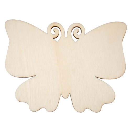 Hello Hobby Wood Butterfly Shape, Ready-to-Decorate Die-Cut Shape, 4" x 0.145" x 3"