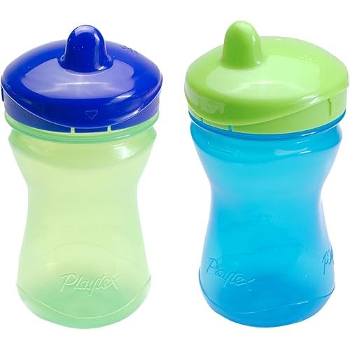Playtex Baby Sipsters Stage 2 Hard Spout Sippy Cups - Spill-Proof and Leak-Proof - 9 Ounce - 2 Count (Colour May Vary)