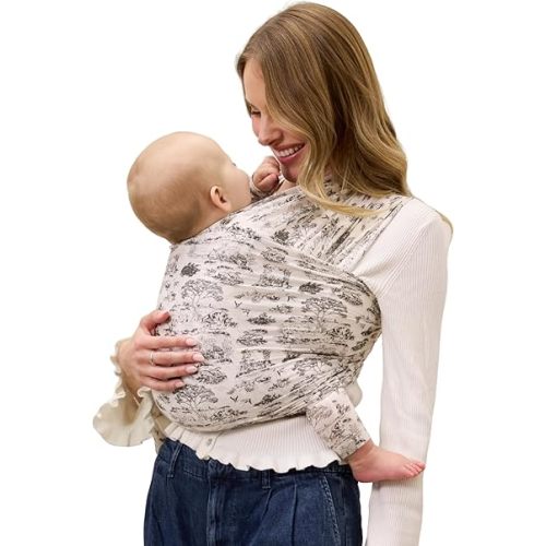 Solly Baby Wrap, Buttery-Soft Baby Carrier Newborn to Toddler 8-25 Lbs., Lightweight & Hands-Free Infant Wrap, Breathable Carrier, Baby Wearing & Postpartum Essential, New Mom Gift, Charcoal Toile