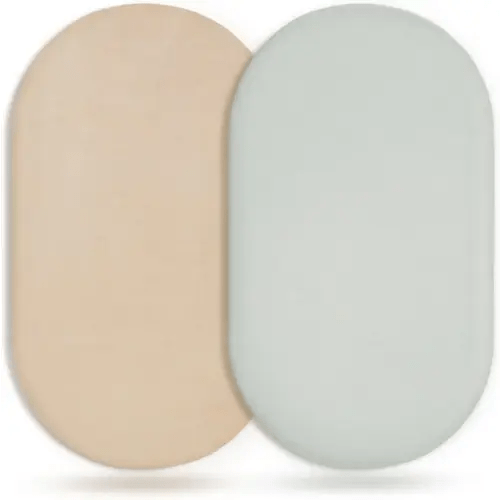 GRSSDER Stretchy Ultra Soft Fitted Bassinet Sheet 3 Pack, Universal Fit for Bassinets Baby Cradle Moses Basket Oval Rectangle Mattress Safe and Snug, Jersey Bassinet Sheets for Girls, Tsn/Gray