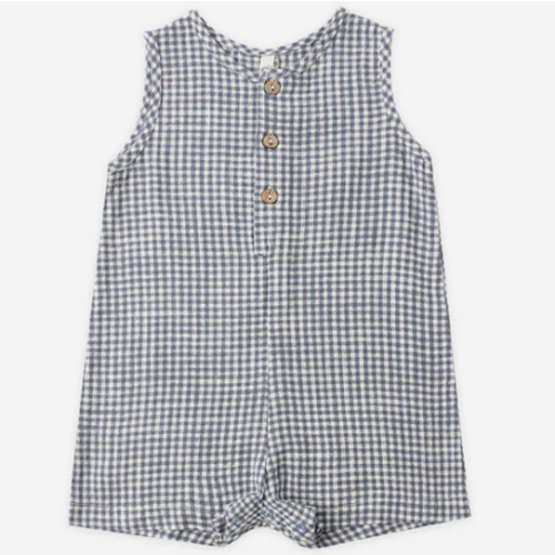 Maverick Romper Marine Gingham
