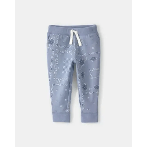 Baby Girl Floral Drawstring Knit Joggers - Blue - OshKosh B'gosh | Carter's