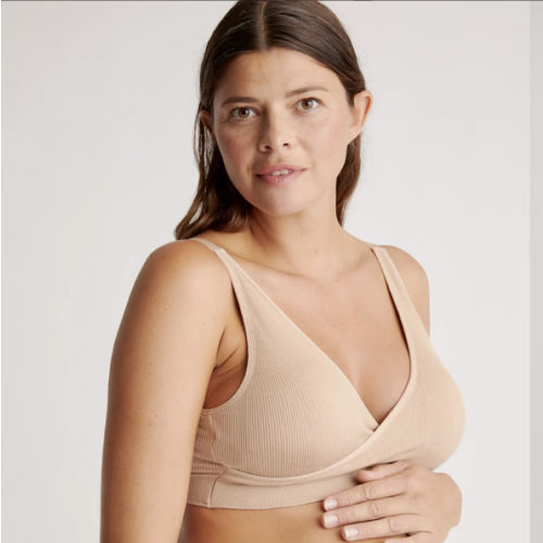 Seamless Crossover Nursing & Lounge Bra (2-pack) in Sand