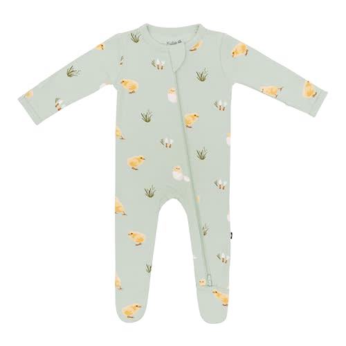 KYTE BABY Unisex Zipper Closure Footies, Rayon Made From Bamboo, 0-24 Months