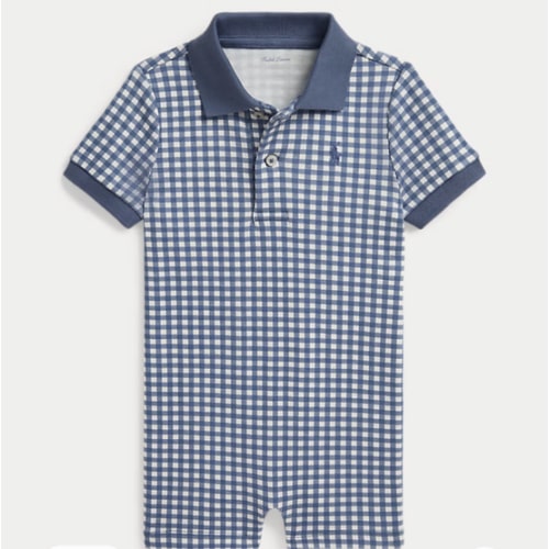 Gingham Soft Cotton Polo Shortall