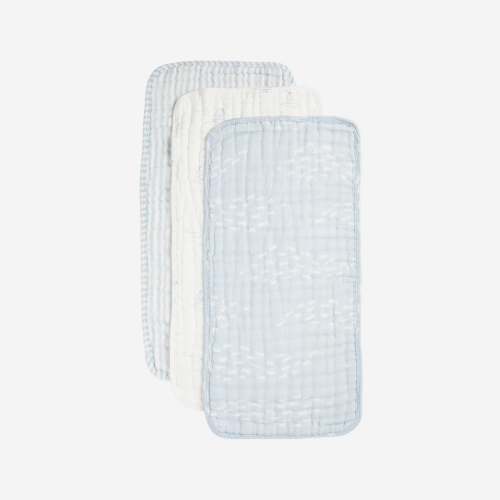 Organic Muslin Burp Cloths, 3 Pack (4 Styles)