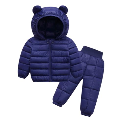 LAVIQK 2 Piece Toddler Winter Coats and Matching Pants Lightweight Puffer Padded Jacket Clothing Set Snowsuit Ski Suit