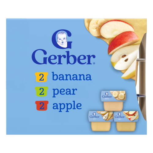 Gerber My 1st Fruits Starter Kit, Baby Food Puree, 2 oz Tubs, Variety (6 Pack)