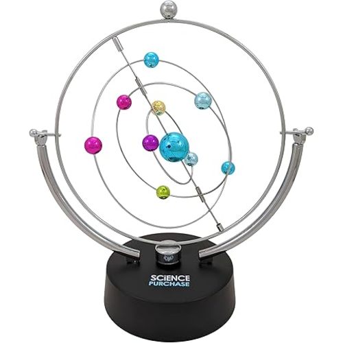 Kinetic Perpetual Motion Galaxy, Outer Space Gadget That Flips and Rotates in Continuous Motion, Battery Operated Desktop Gizmo by SciencePurchase