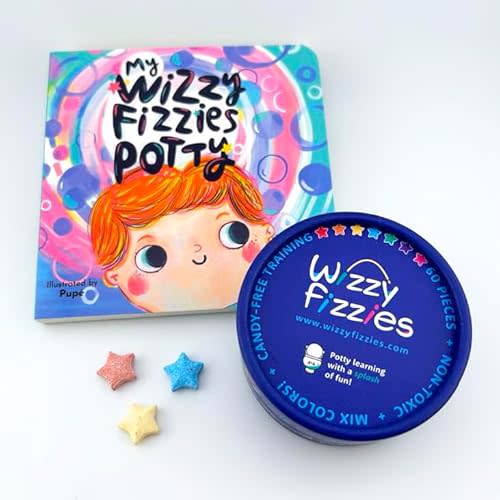 Potty Training Rewards Kit, Toilet Fizzies & Book, Non-Food, STEM-Based Method, Imagination Play, 60 Colorful Fizzies, Non-Toxic, Girls & Boys, Fun Things for Kids & Parents