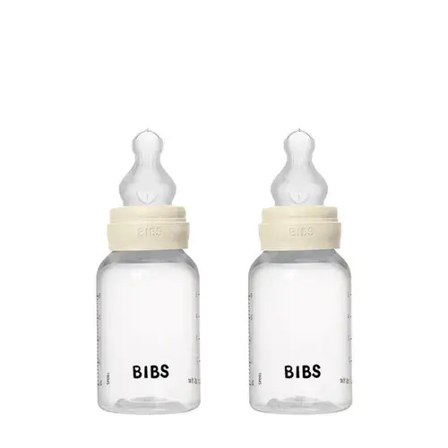 BIBS Baby Bottle Silicone 150ML - 2Pack Ivory | Baby Bunting AU