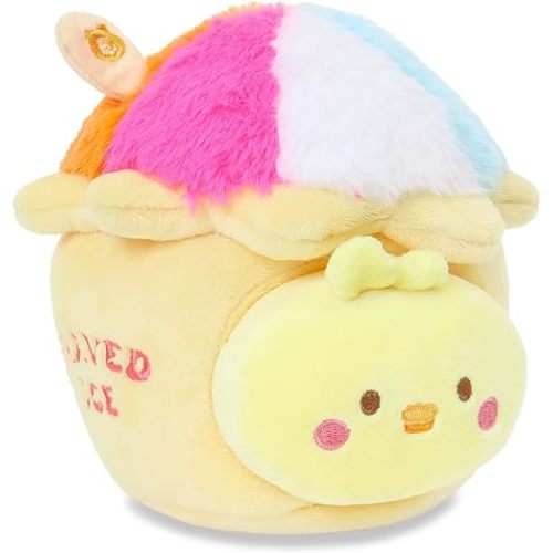 Anirollz Stuffed Animal Plush Toy – 6" Small Hawaiian Outfitz Plush Doll | Soft, Squishy, Warm, Cute, Comfort, Safe | Birthday Gift Kawaii Yellow Chick with Shaved Ice Chickiroll