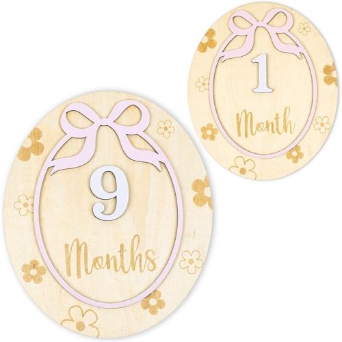 Baby Monthly Milestone Sign,1-12 Monthly Baby Milestone, Month Milestone Baby Girl, Baby Months Milestone, Newborn Photography Props Double-Sided (B13)