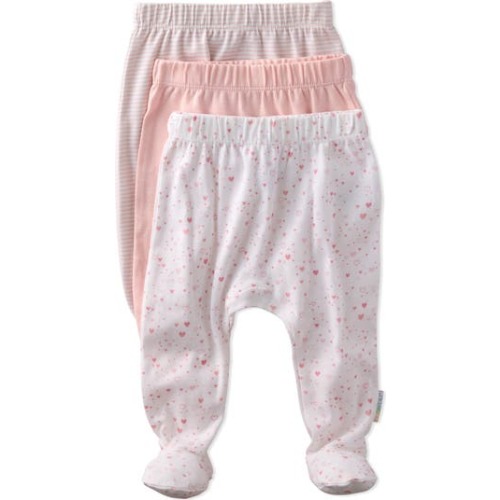 Fallon Footed Organic Cotton Assorted 3-Pack Pants, Newborn