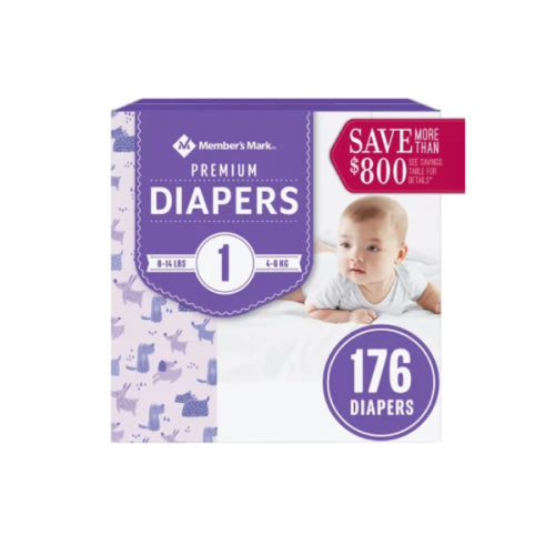 Member's Mark Premium Baby Diapers (Size 1) - Sam's Club