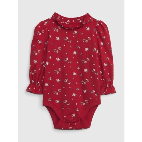 babyGap Mix and Match Ruffle Bodysuit in red floral, size: 0-3 M
