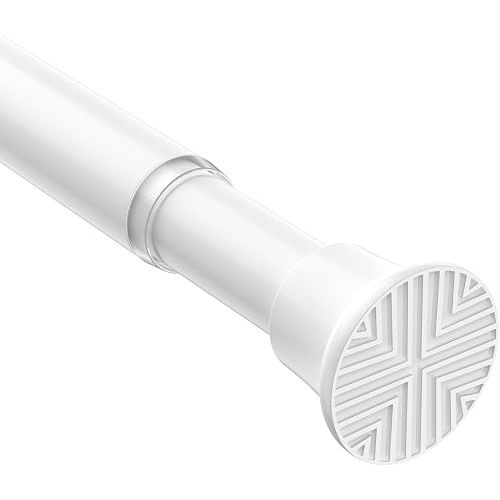 Spring Tension Curtain Rod 32-76 inch, White