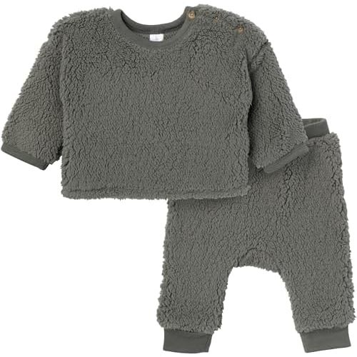 Modern Moments by Gerber Baby Boys' Microplush Drop Shoulder Pant Set