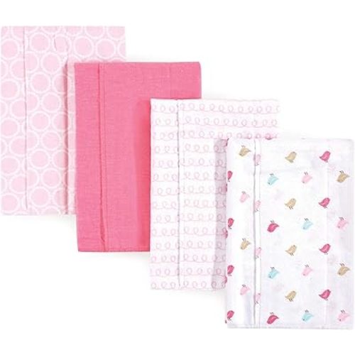 Luvable Friends Unisex Baby Cotton Flannel Burp Cloths, Birdies, One Size