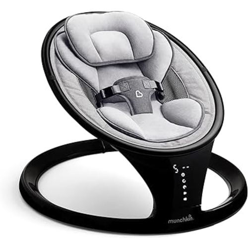 Munchkin® Bluetooth Enabled Lightweight Baby Swing with Natural Sway in 5 Ranges of Motion, Includes Remote Control, Black