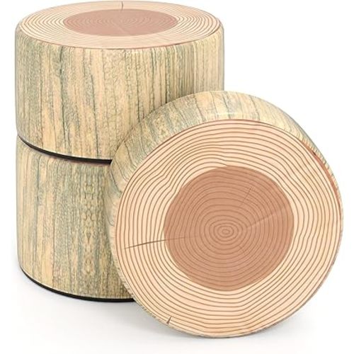 HONEY JOY 3PCS Tree Stump Stool Set, Portable Classroom Modular Flexible Seating for Toddlers and Kids, Easy to Clean, Non-Slip Thick Soft Foam Comfy Seats for Daycare Preschool (Brown)