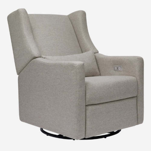Kiwi Electronic Recliner and Swivel Glider with USB port - Performance Grey Eco-Weave