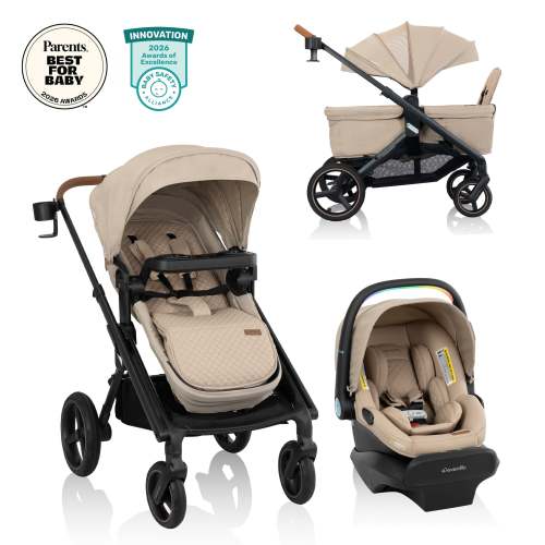 Transformer Stroller to Wagon Travel System Featuring LiteMax NXT Infant Car Seat with SensorySoothe
