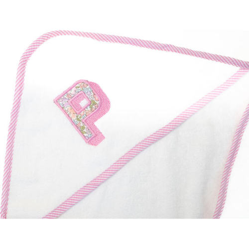 Custom Embroidered Floral Hooded Towel, Pink - Stitch Monograms | Maisonette