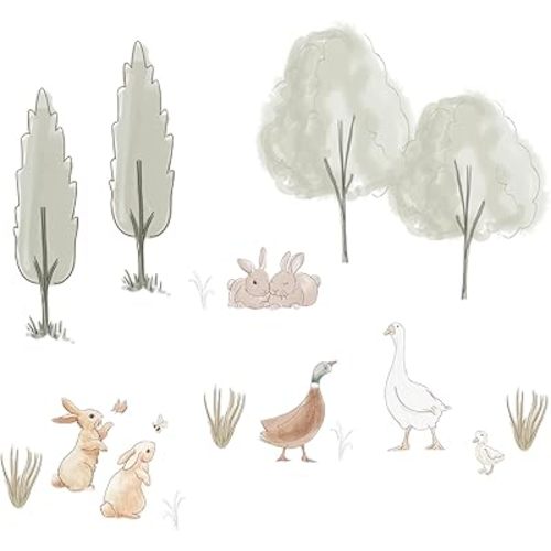 Lambs & Ivy Signature Bunny Hop Woodland Trees/Duck Wall Decals/Stickers