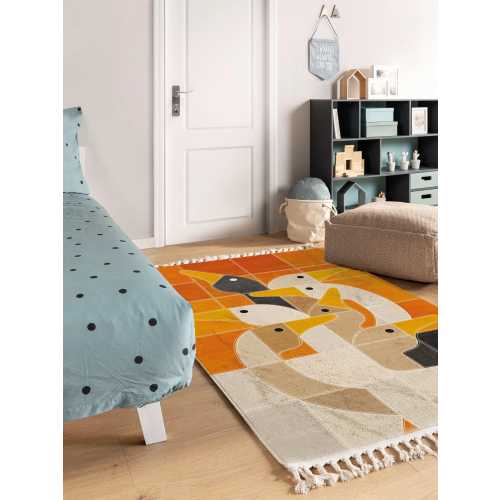 Turkish Duck Pattern Rug – Abstract Colorful Washable Accent Mat