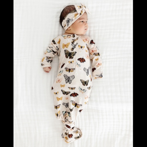 Amelia Newborn Take Home Outfit Bundle (Gown, Headband, Mittens & Blanket)