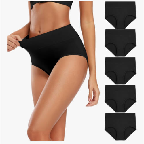 Molasus Women's Cotton Underwear High Waisted Full Coverage Ladies Panties (Regular & Plus Size)