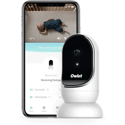 Owlet Cam Video Baby Monitor - Smart Baby Monitor with Camera and Audio - Stream 1080p HD Video with Night Vision, 4X Zoom, Wide Angle View, with Sound and Motion Notifications