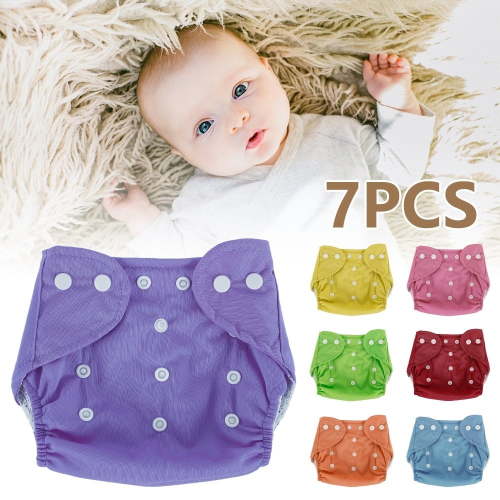 EUWBSSR Reusable baby diapers soft and hygienic comfort cover washable size adjustable, All-in-One, Multicolour