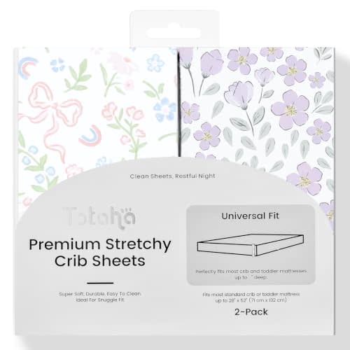Pack and Play Sheets, Buttery Soft Graco Pack n Play Sheets Fitted for Boys and Girls - Stretchy Microfiber Mini Crib Sheets 2-Pack