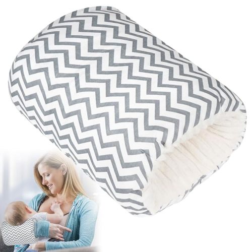 Baby Feeding Arm Pillow for Breastfeeding, Gray Stripes