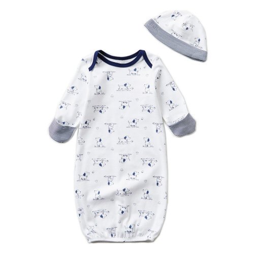 Little Me Baby Boys Newborn Puppy Toile Printed Gown