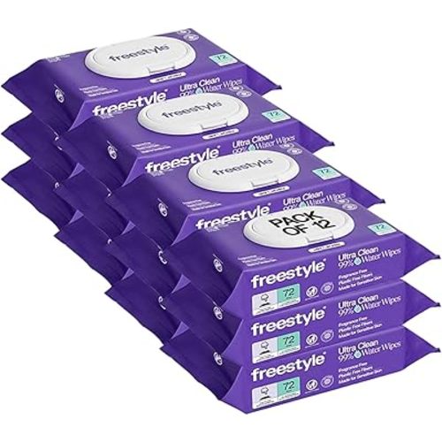 Freestyle Soft Jumbo Baby Wipes, Hypoallergenic and Unscented, Water-Based Wet Wipes for Babies, Finely Suited for Sensitive Skin, Thick & Oversized, Pack of 12, 72 Wipes Per Pack