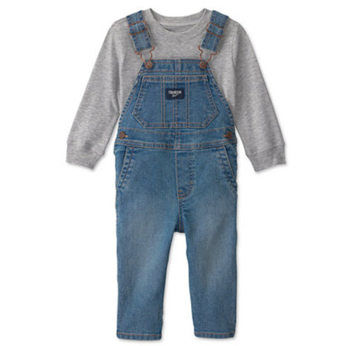 Baby Boys' Denim Overall and T-Shirt, 2-Piece Set