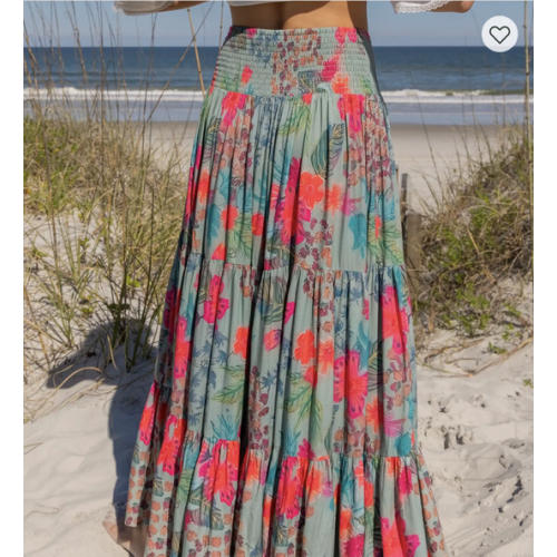 Hanna Convertible Maxi Skirt - Neon Tropical Floral – Natural Life