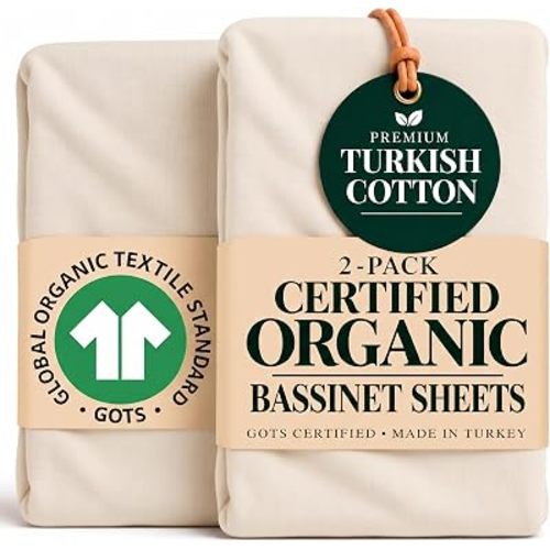 Organic Bassinet Sheets 35x20 for Ezebaby, AMKE, Milliard