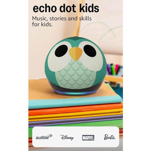 Amazon Echo Dot Kids (newest model) - Designed for kids, Designed for Alexa+, parental controls, Includes 1 Year of Amazon Kids+, Owl