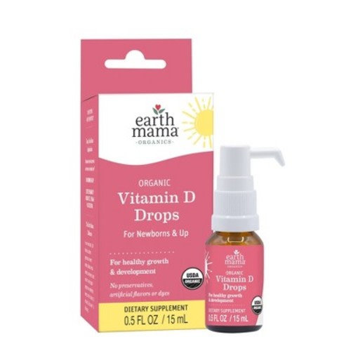 Earth Mama Baby Organic Vitamin D Liquid Drops - 0.5 fl oz