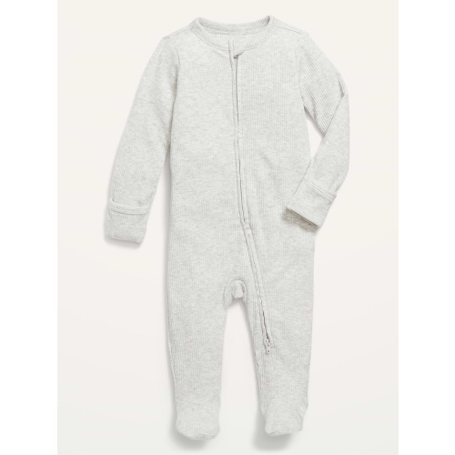 Ribbed 2-Way-Zip Sleep & Play Footed One-Piece for Baby