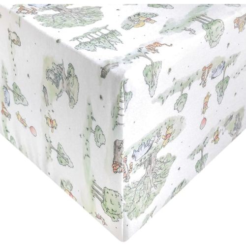 Premium Fitted Knit Crib Sheet/Toddler Sheet Hundred Acre Wood by Copper Pearl