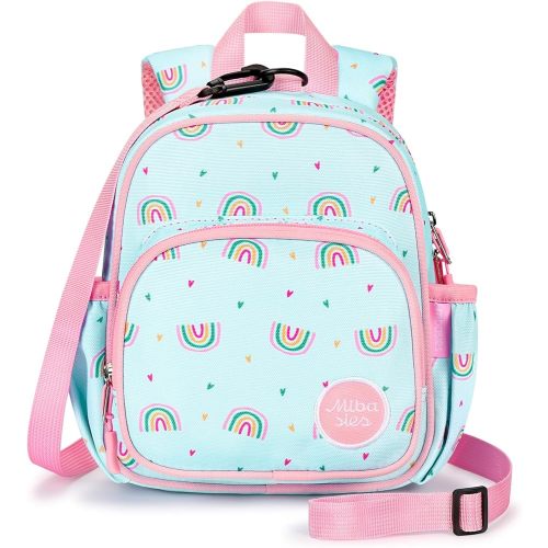 mibasies Backpack Leash for Toddlers 1-3: Baby Backpack for Girls with Anti-Lost Harness - Rainbow